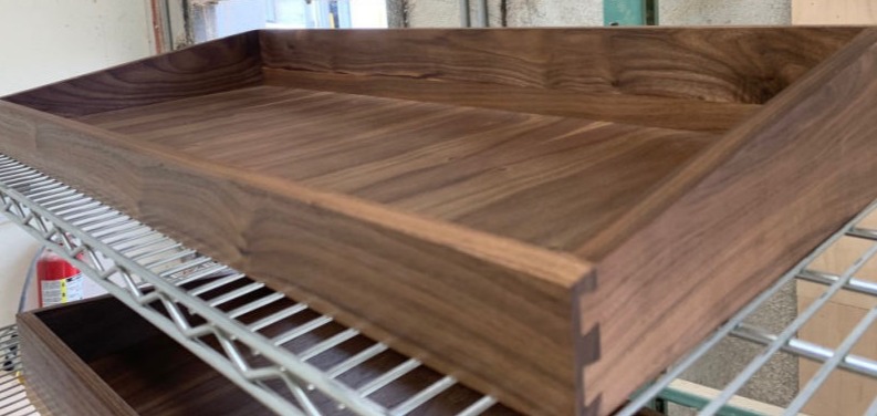 Manufactured by South Florida Dovetailed Drawers - Premium Black Walnut Angled Drawers 5/8 Inch Thick